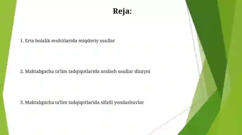 Maktabgacha talim tarbiyaning tadqiqot metodlari 2