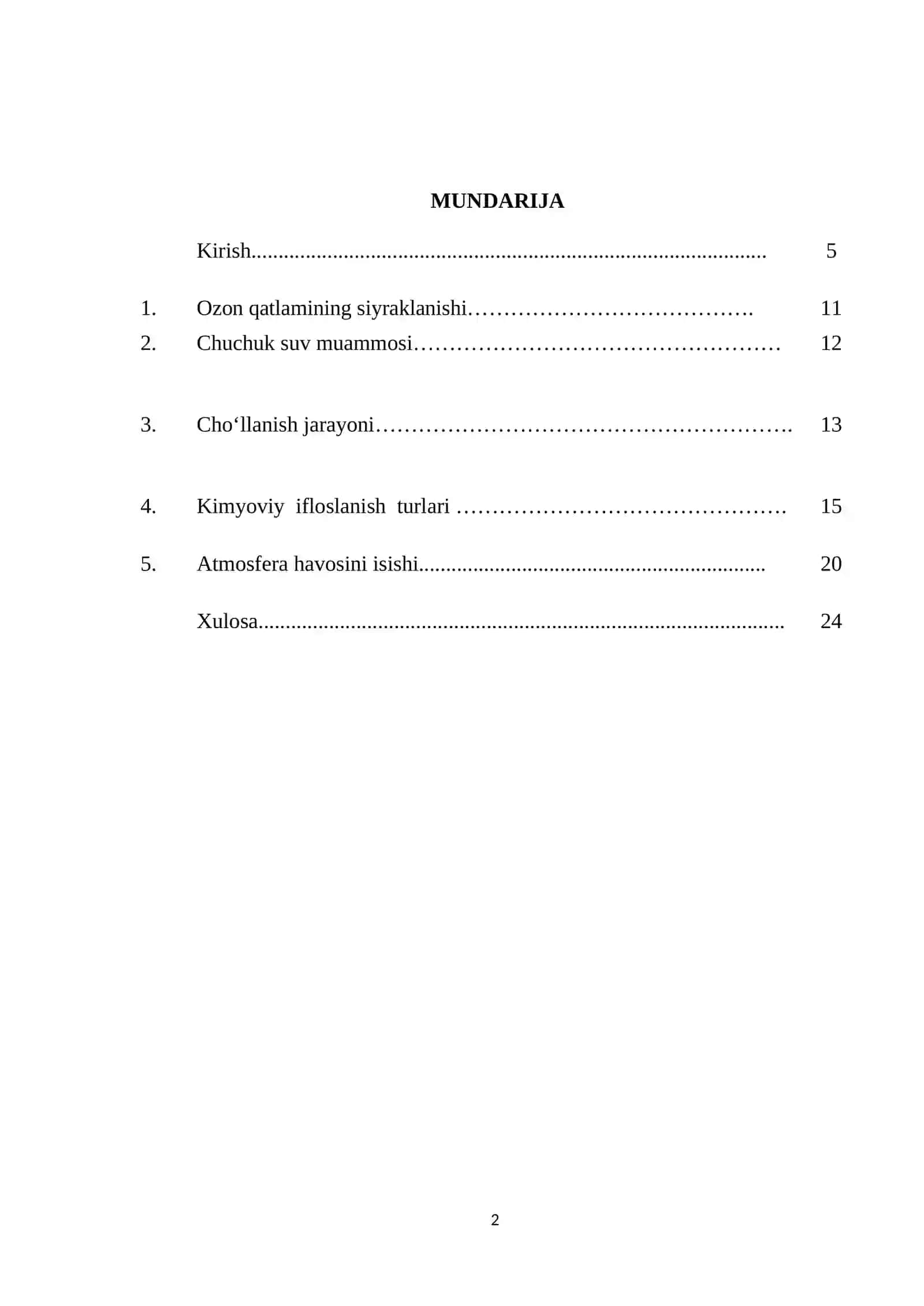 Global ekologik muammolar 2