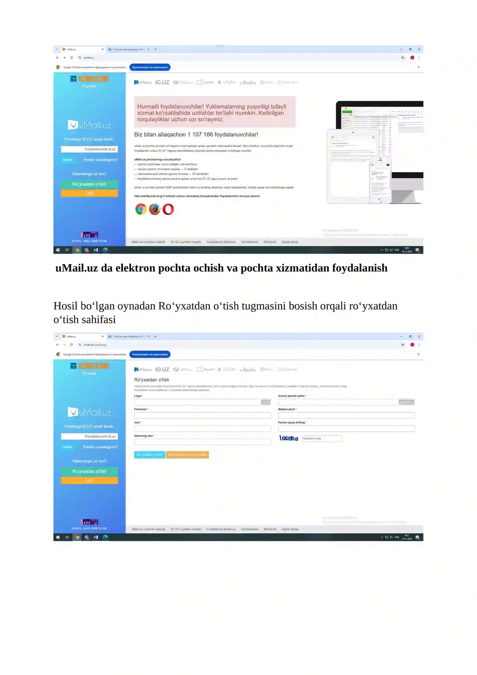 INTERNET XIZMATLARI BILAN Ishlash 2
