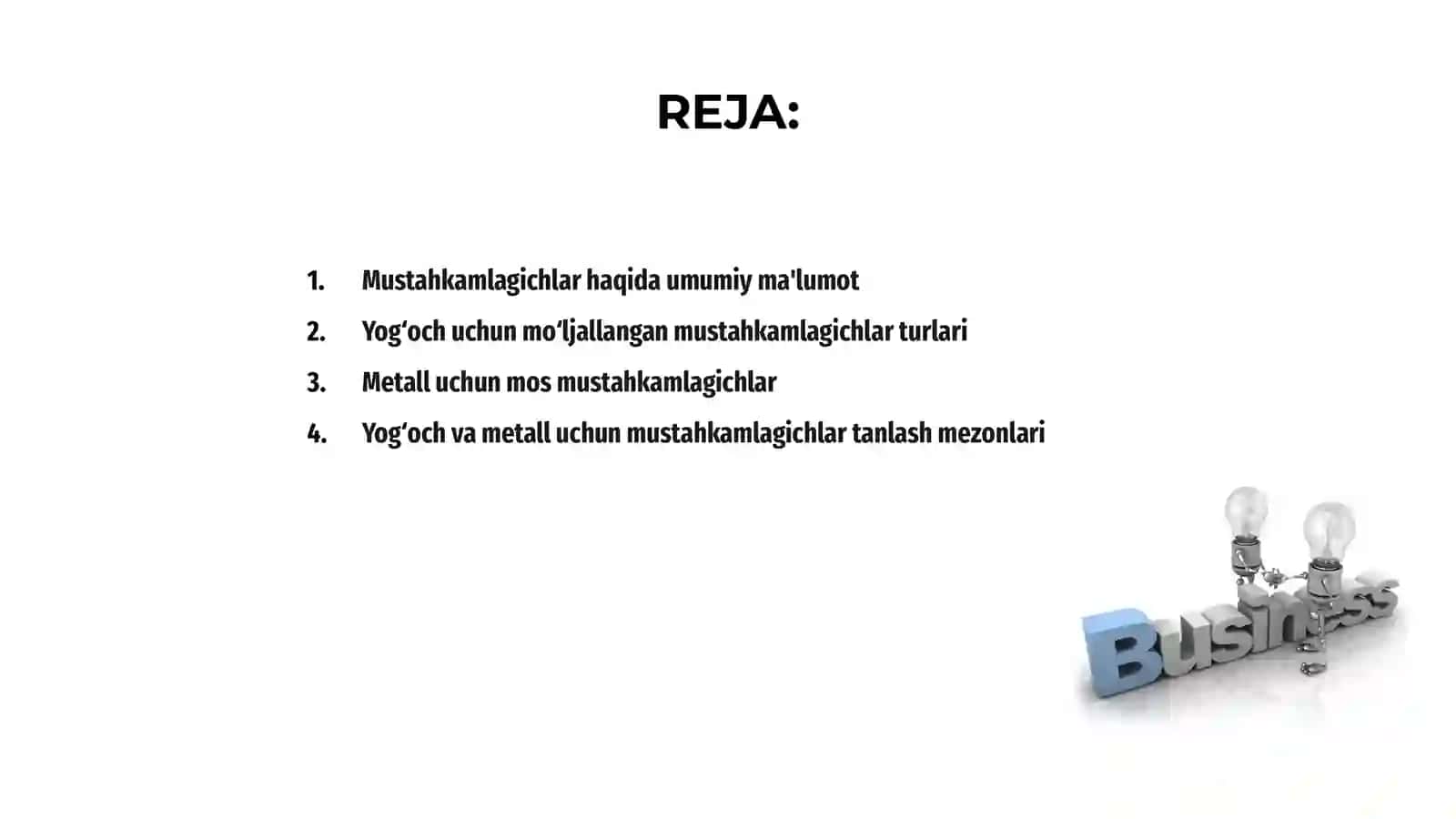 Mustahkamlagichlar. Yogʻoch va metall uchun 2