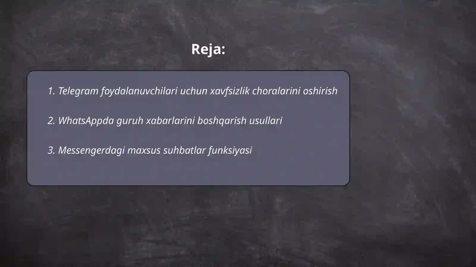 Internetda xabar almashish va soʻzlashuv xizmatlari 2