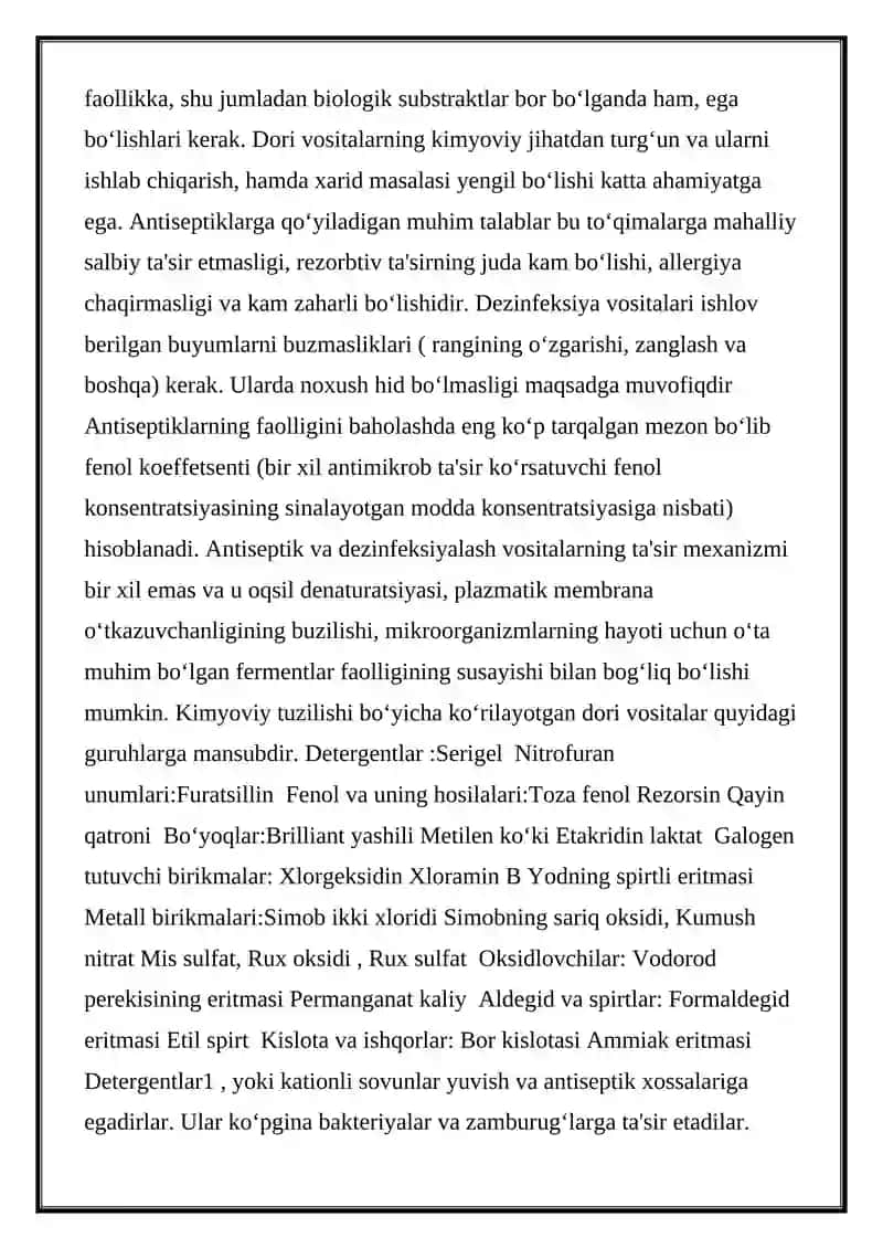 Antiseptik va dezinfeksiyalash vositalari 2