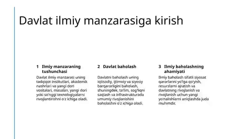 Davlatning ilmiy manzarasi va evalutsiyasi 2