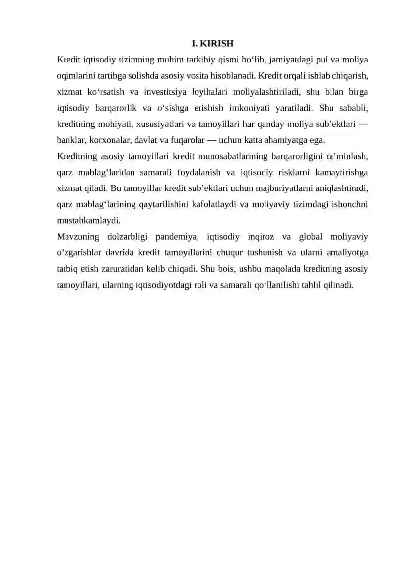 Kreditning Asosiy Tamoyillari 2