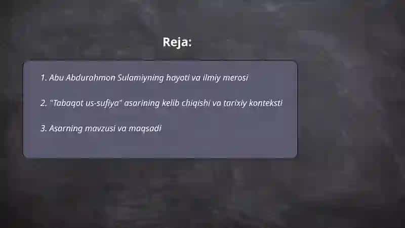 "Tabaqot us-sufiya" 2