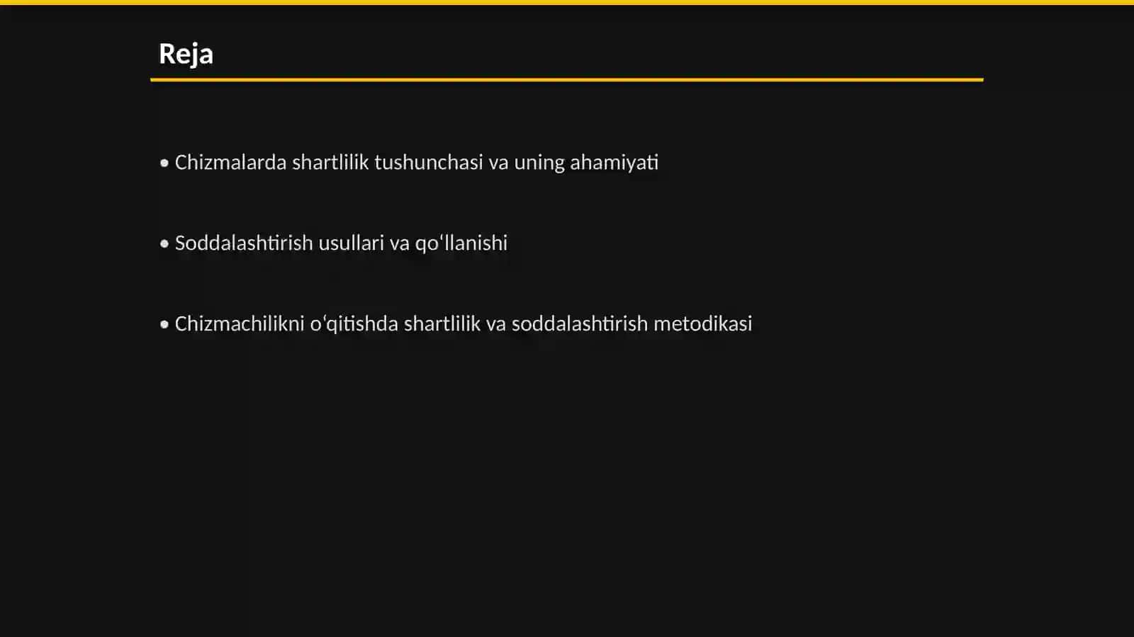 Chizmalardagi shartlilik va soddalashtirishlar 2