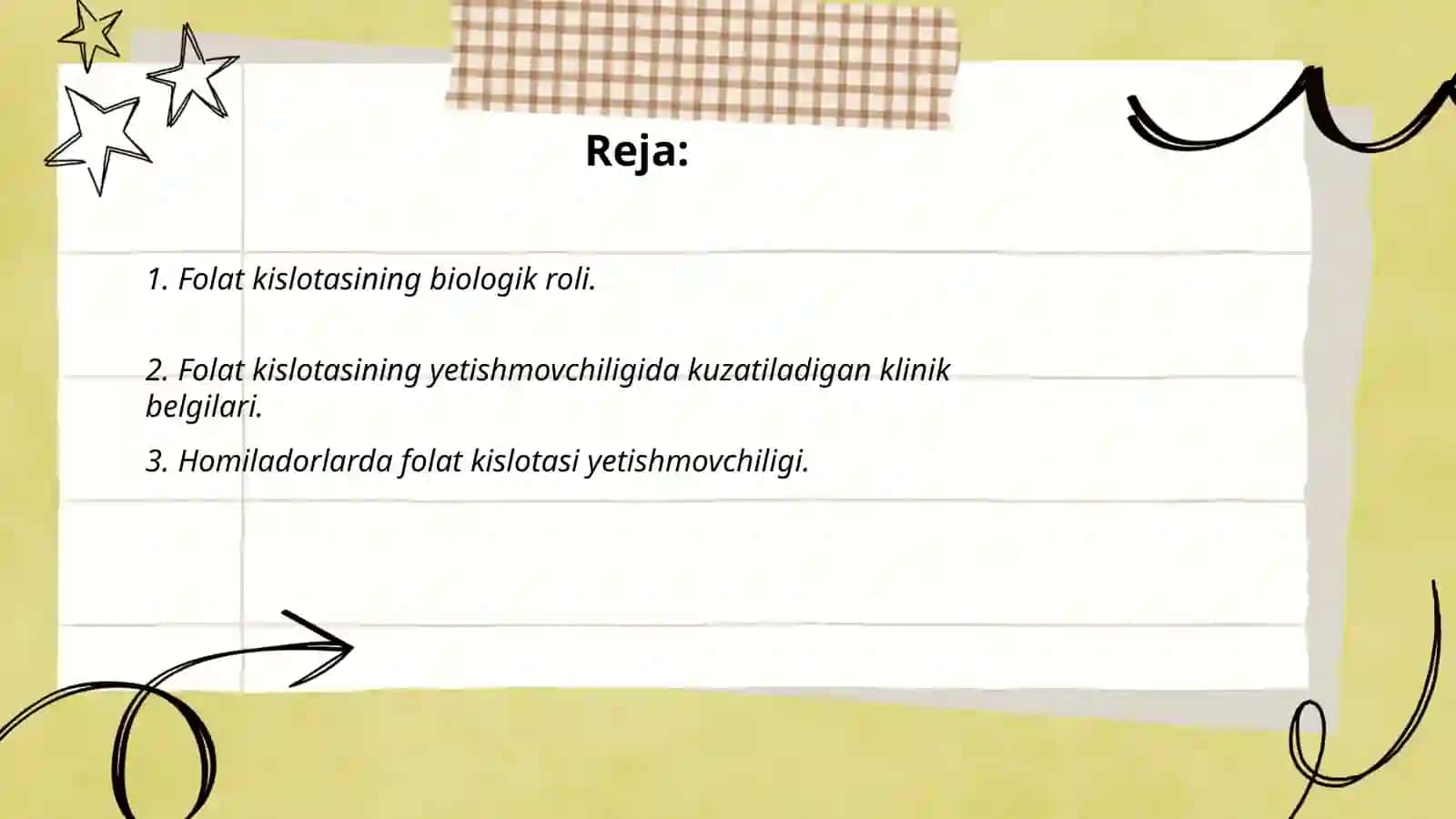 Folat kislotasining yetishmovchiligi 2