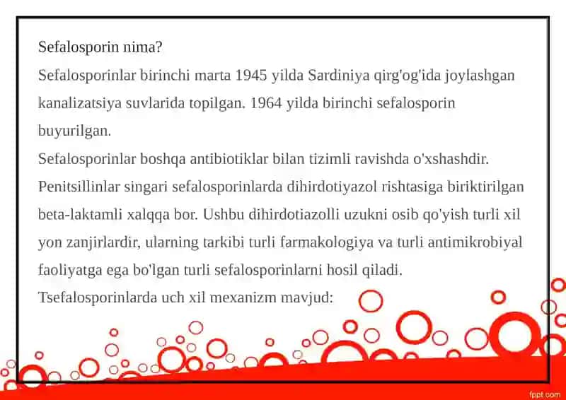 Sefalosporinli Antibiotiklarning Yangi Avlodi Va Killari 2