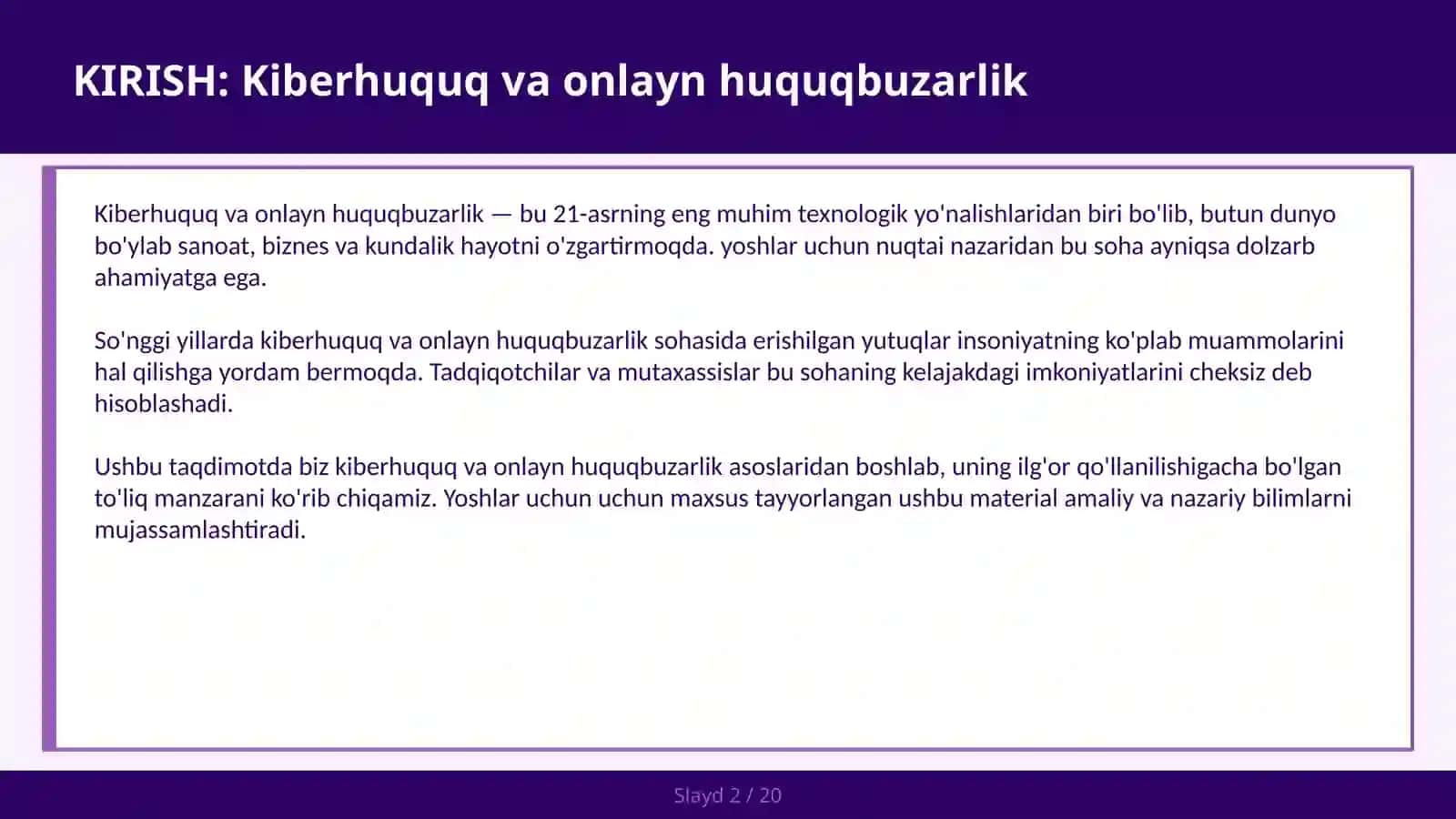 Kiberhuquq va Onlayn Huquqbuzarlik 2