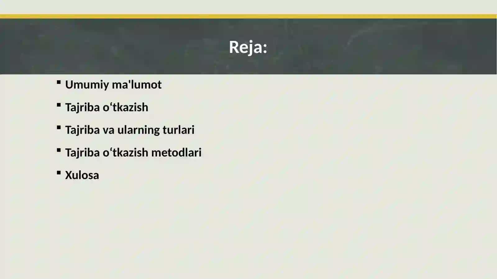 TAJRIBA TADQIQOTLARI 2