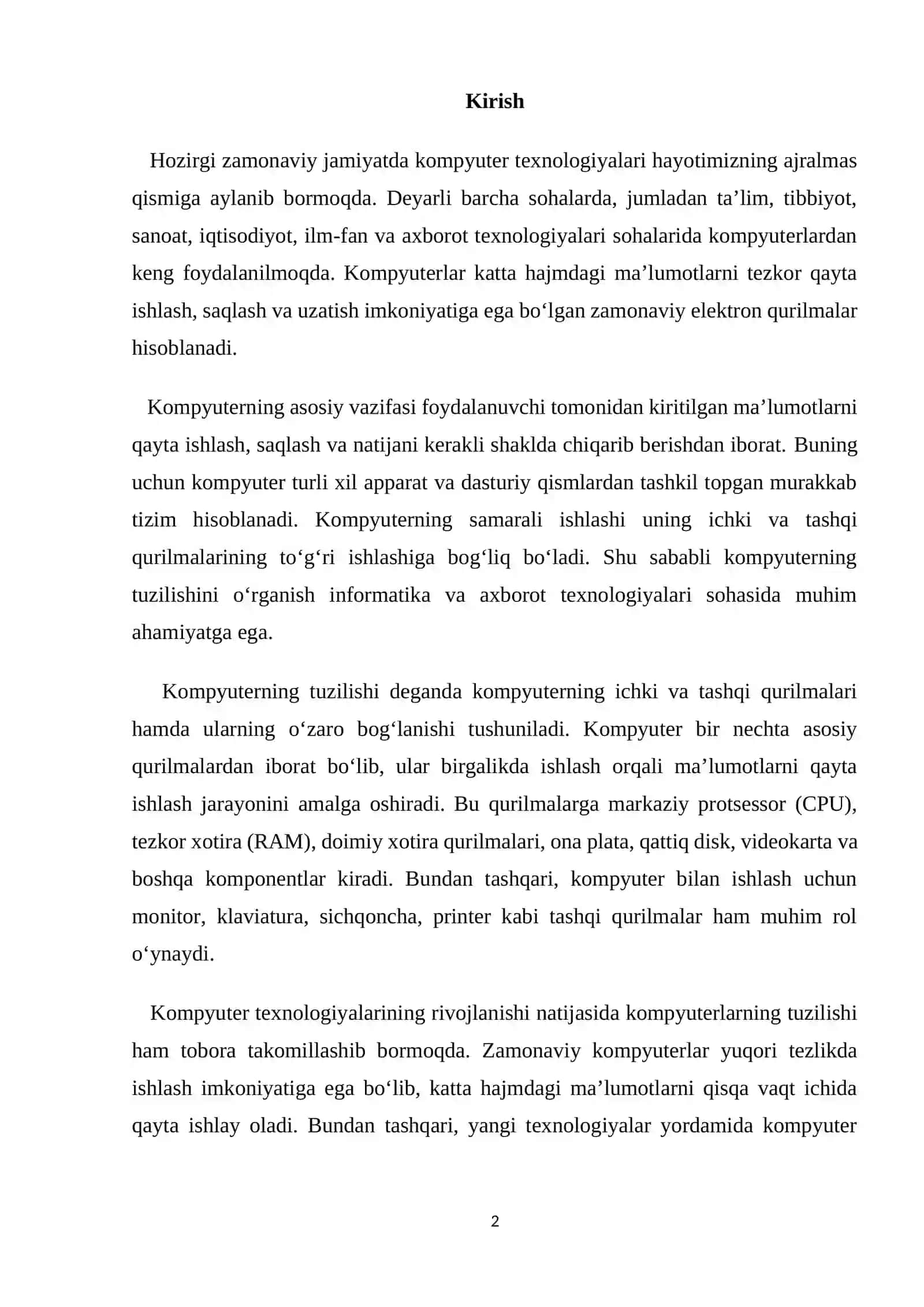 Kompyuterning tuzilishi 2 2