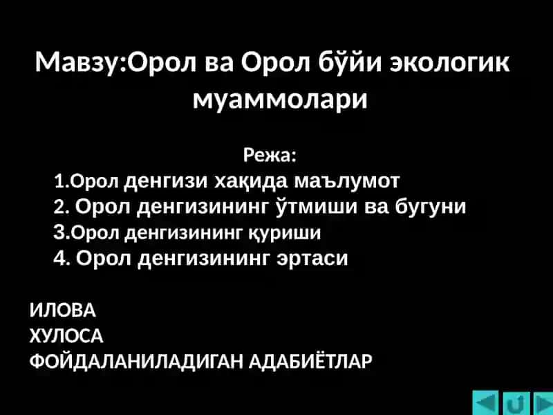 Орол ва Орол бўйи экологик муаммолари 2