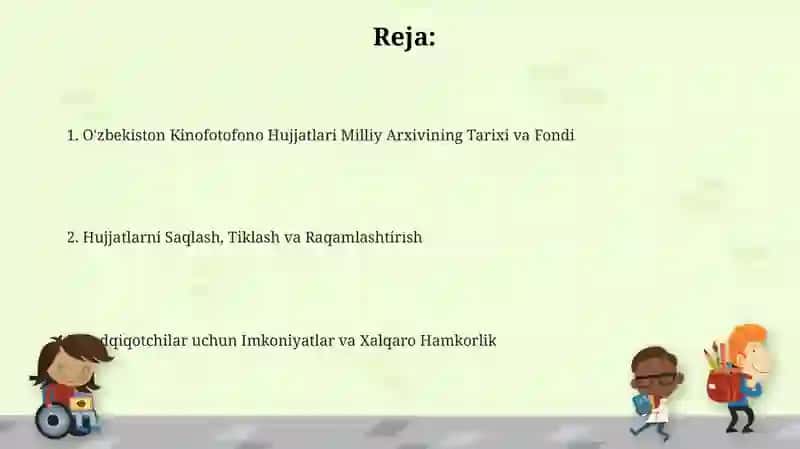 Õzbekiston Kinofotofon hujjatlar Milliya arxivi 2