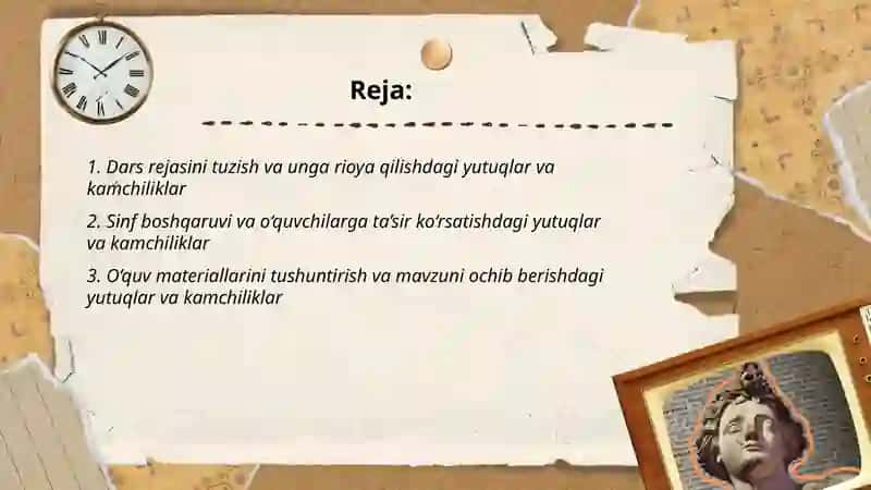 Maktab amaliyoti davomida erishgan yutuq va kamchiliklarim 2