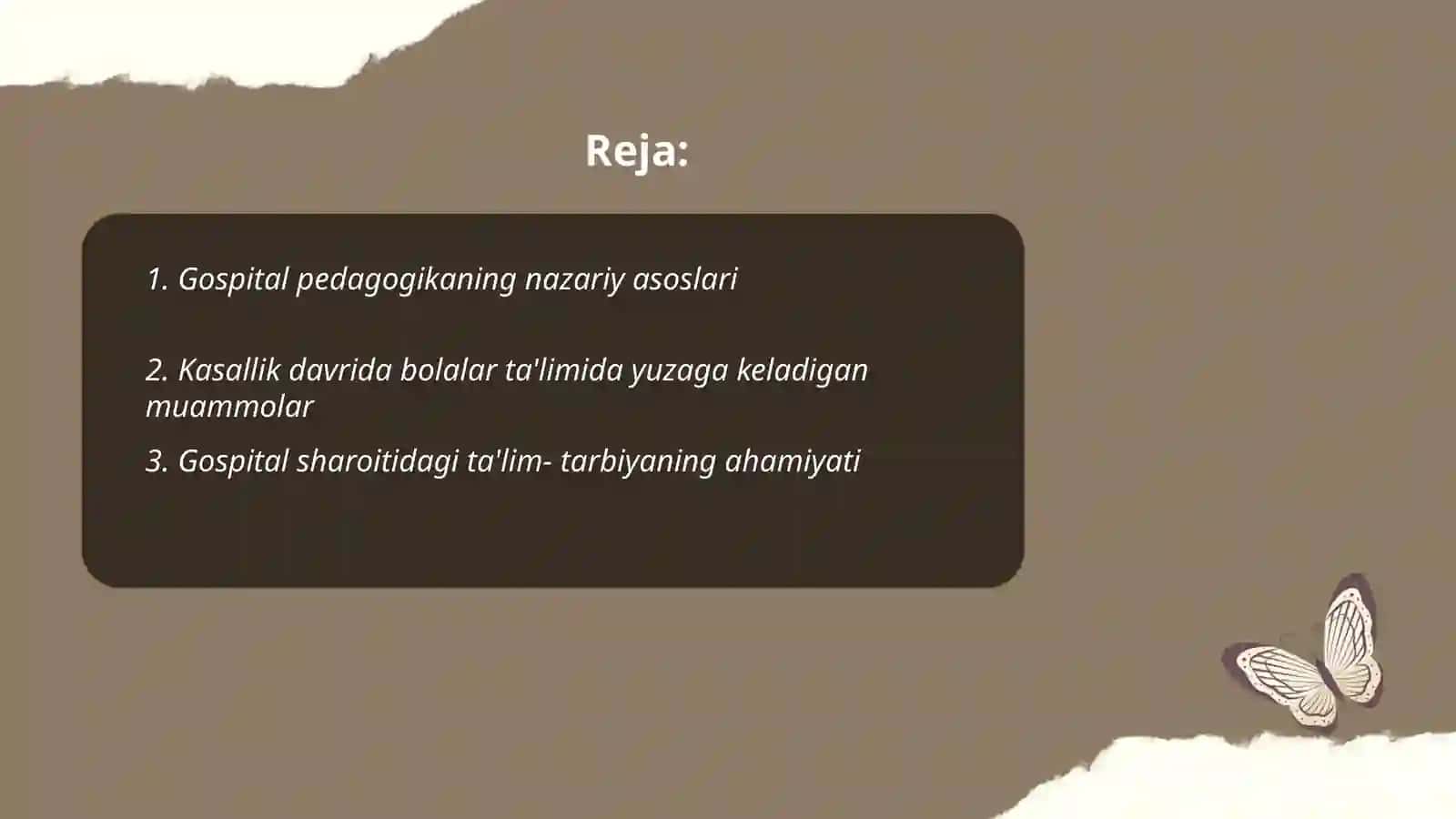 Gospital pedagogika muammolarini o'rganish 2