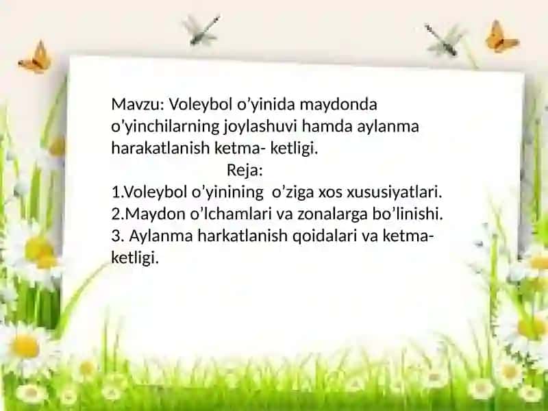 Voleybol o'yinining o'ziga xos xususiyatlari 2