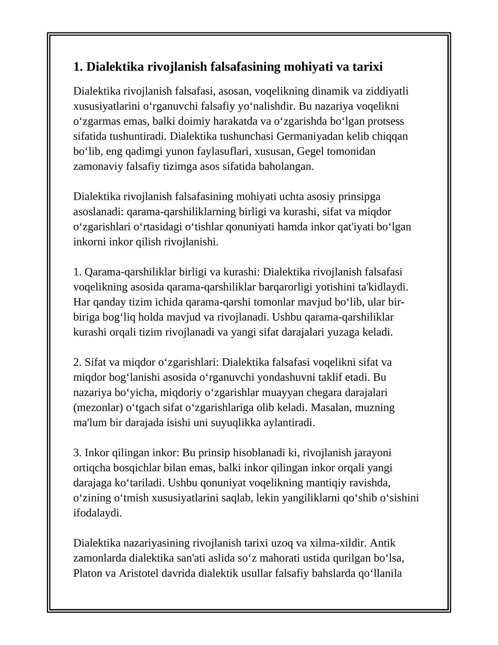 DIALEKTIKA RIVOJLANISH FALSAFASI 2