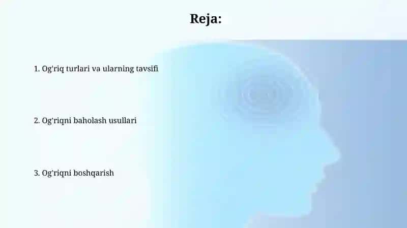Og'riq turlari va ularning tavsifi 2