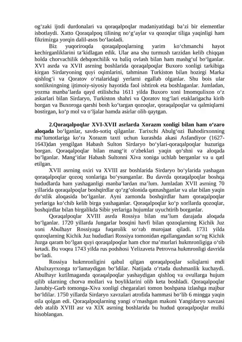 Qorqalpoqlar Tarixi 2