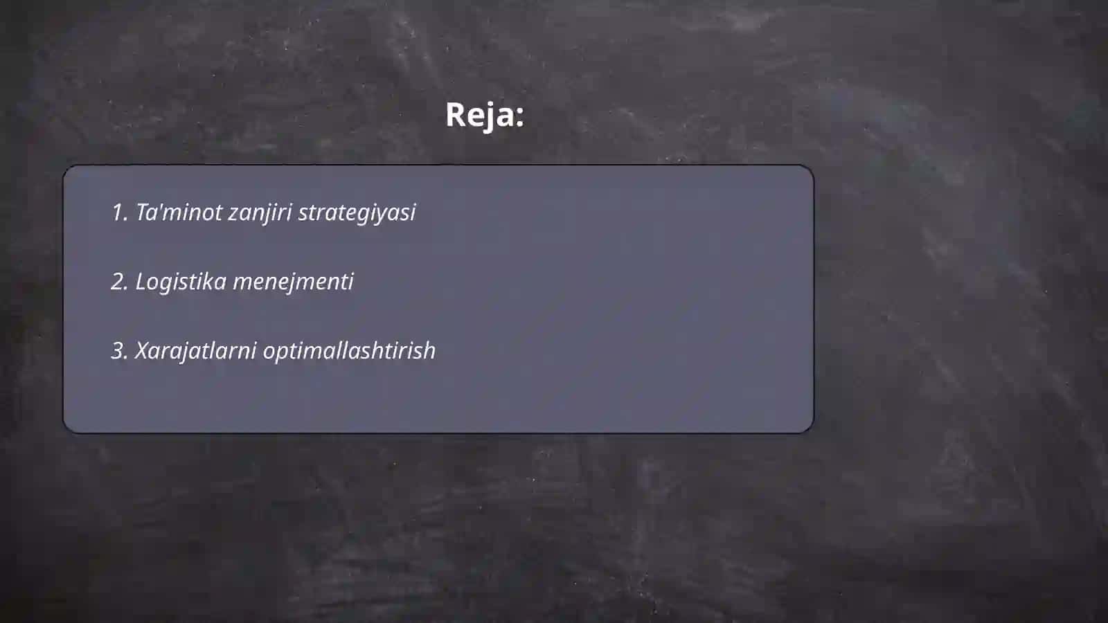 Ta'minot zanjiri strategiyasi 2