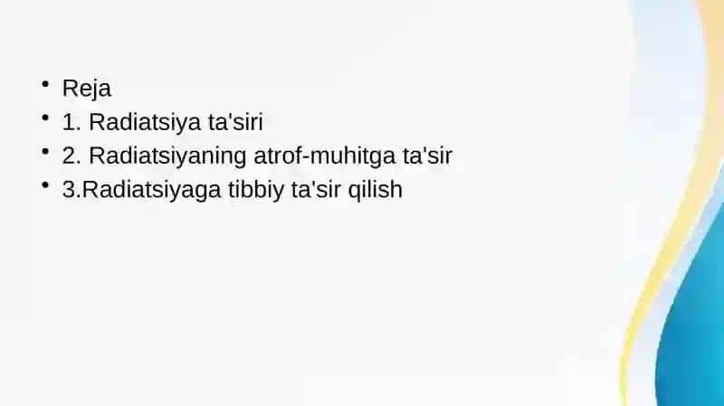 Radiatsiyaning atrof-muhitga ta'siri 2