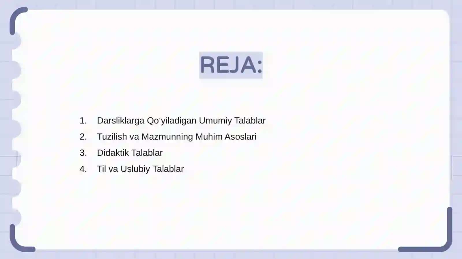 Darsliklarga Qo‘yiladigan Umumiy Talablar 2