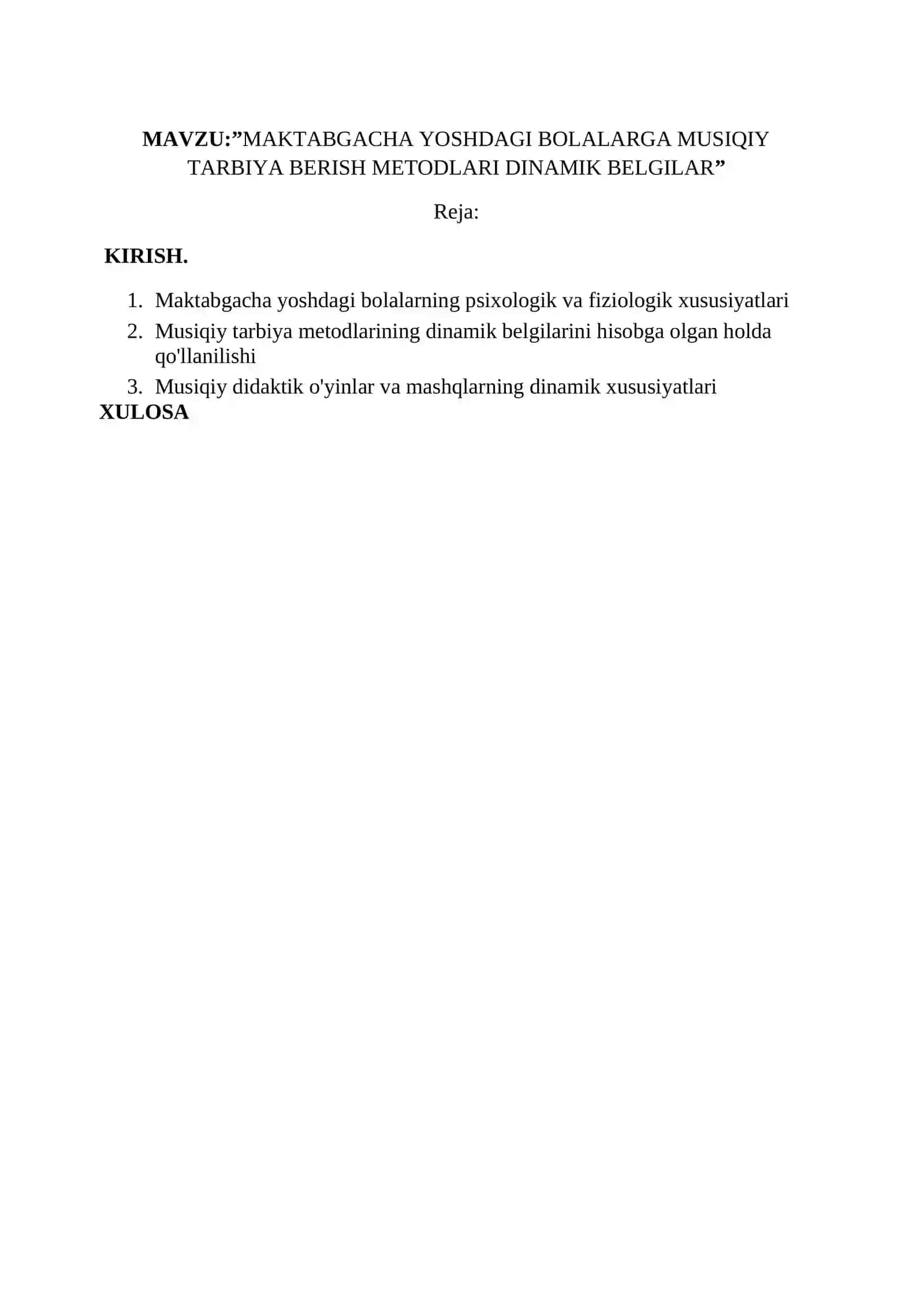 BOLALAR MUSIQIY TA’LIMI METODIKASI 2