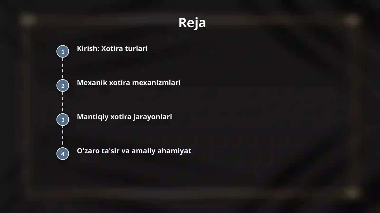 Mehanik va mantiqiy xotirani o'zaro bog'liqligi 2