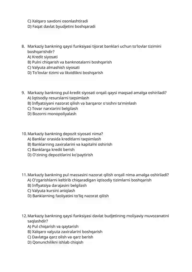 Markaziy bank va uning funksiyalari 2