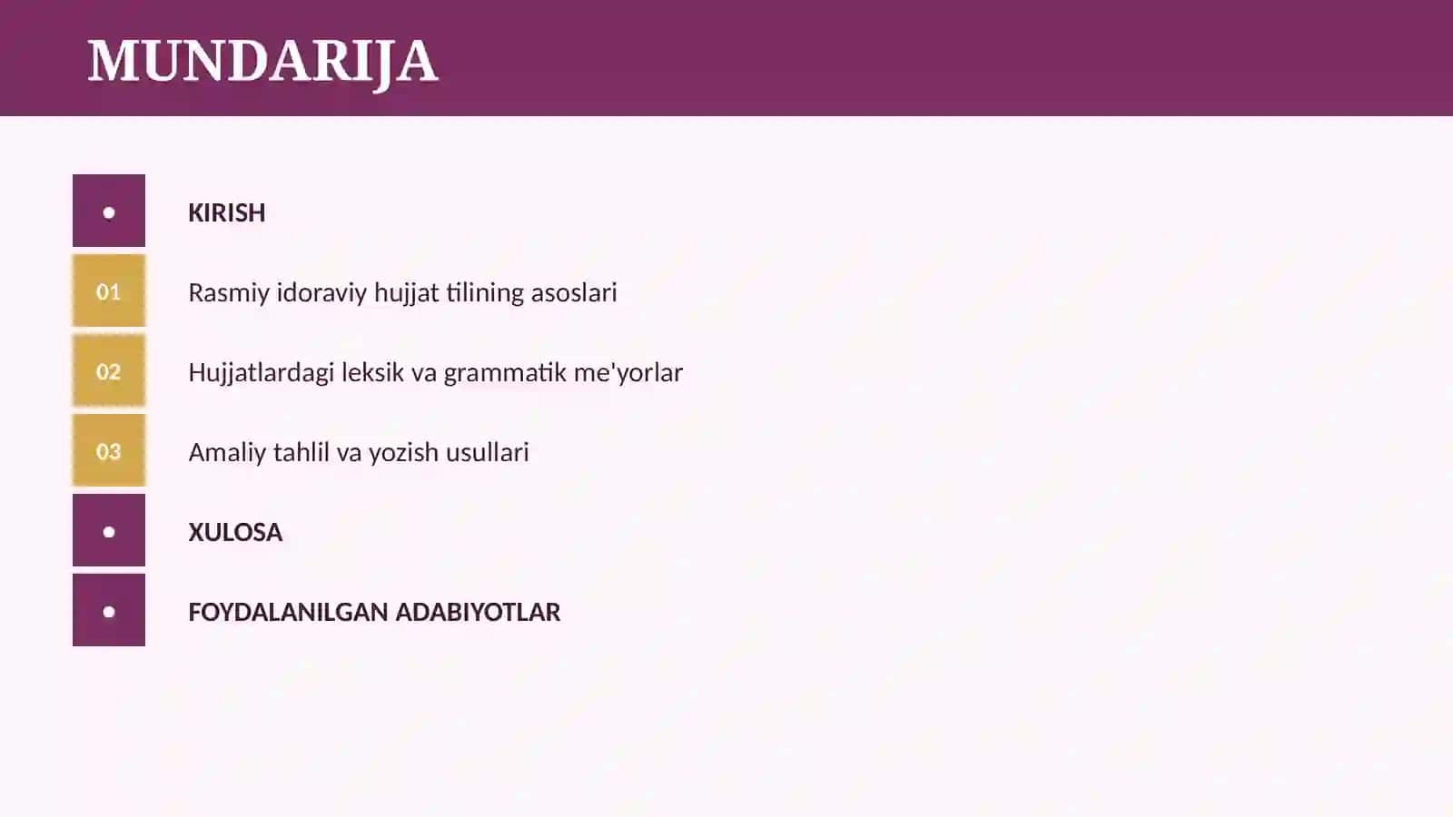 RASMIY IDORAVIY HUJJATLARNING O'ZIGA XOS TIL XUSUSIYATLARI 2