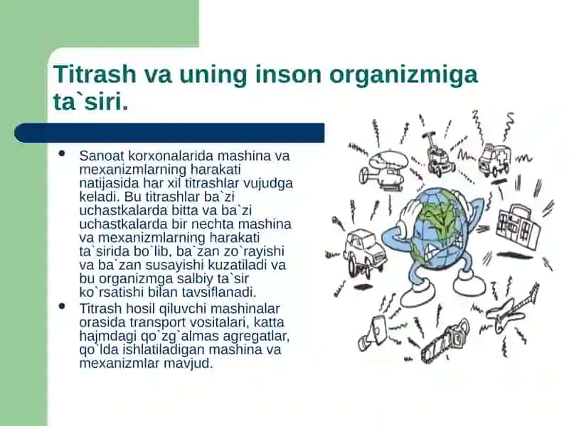 Sanoatda titrashdan va shovqindan saqlanish.haqida 2