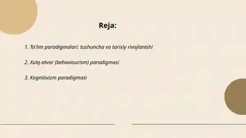Ta'lim paradigmalari 2