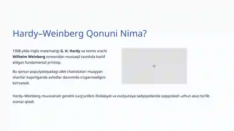Hardy–Weinberg Qonuni: Populyatsiya Genetikasining Asosi 2