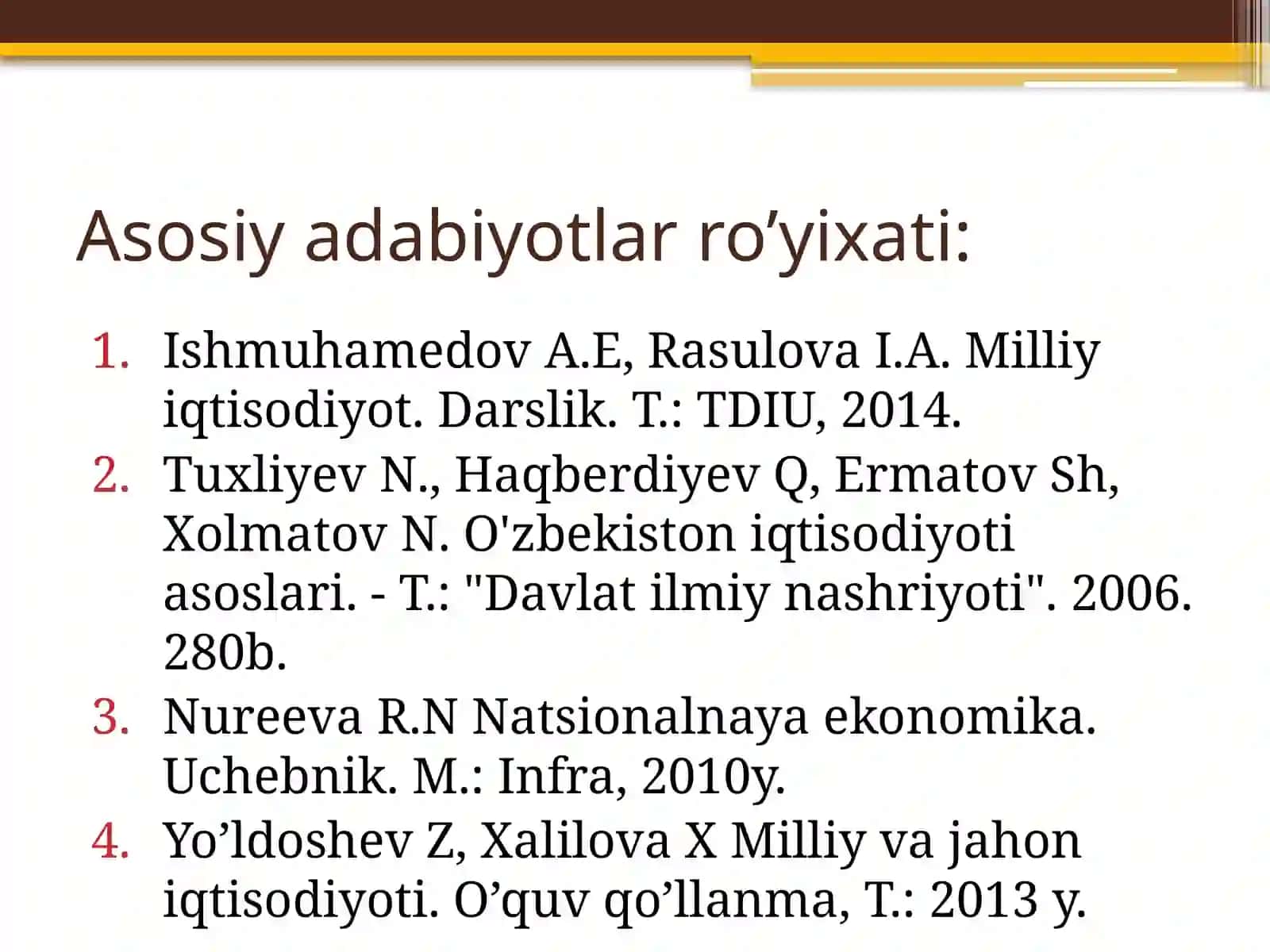 O’zbekiston milliy iqtisodiyoti 2