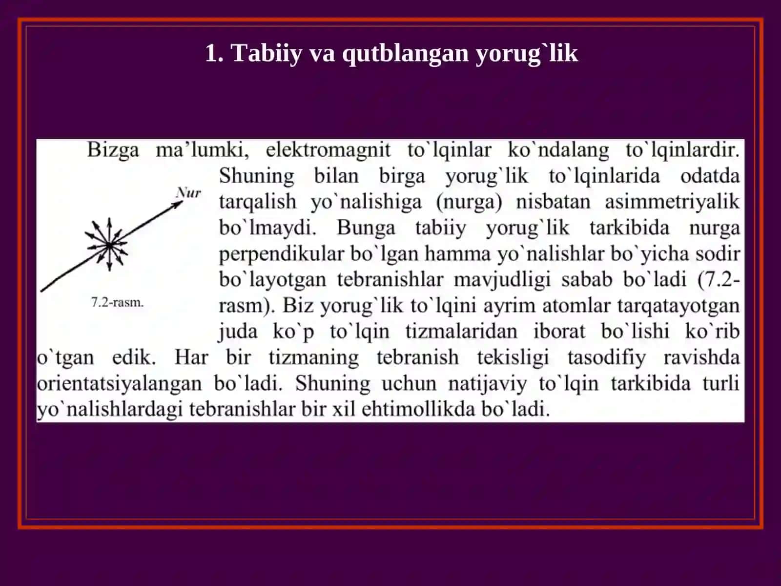 Tabiiy va qutblangan yorug`lik 2
