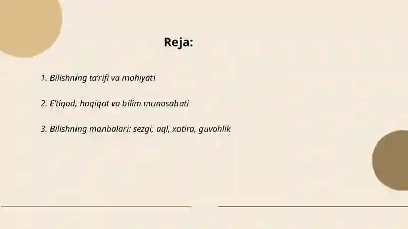 Bilish falsafasi 2