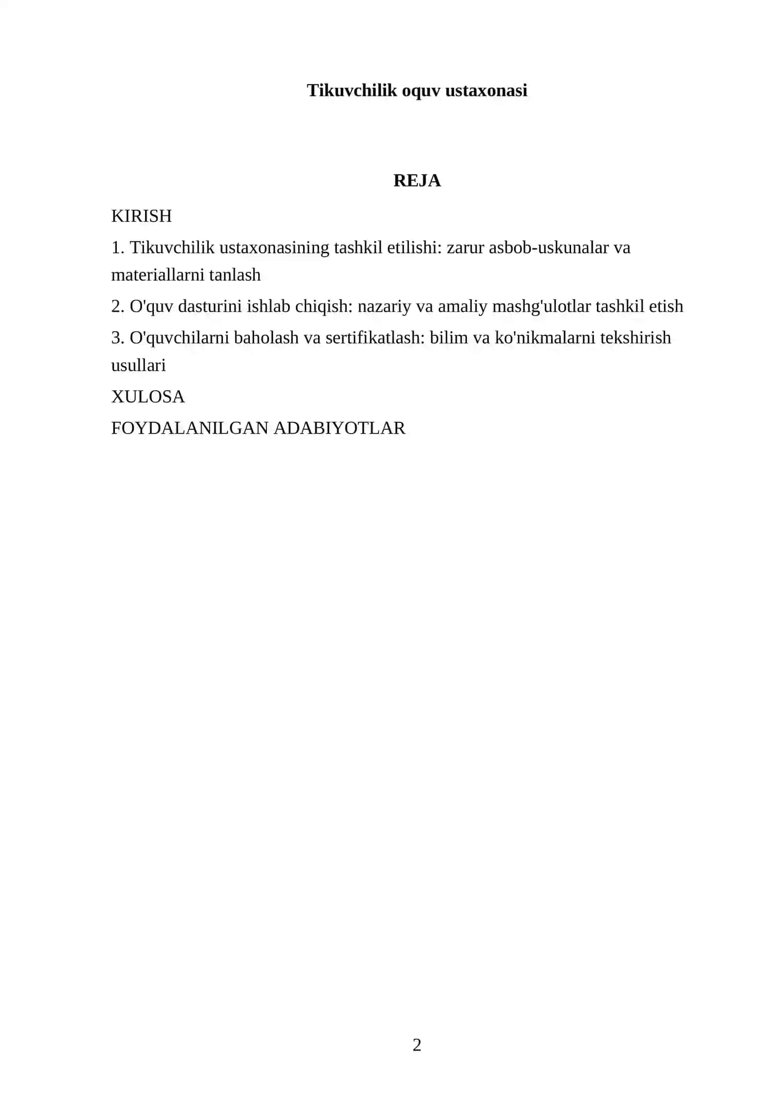Tikuvchilik oquv ustaxonasi 2