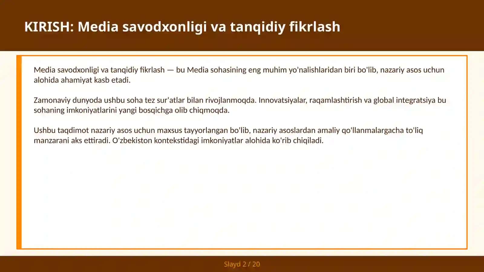 MEDIA SAVODXONLIGI VA TANQIDIY FIKRLASH 2