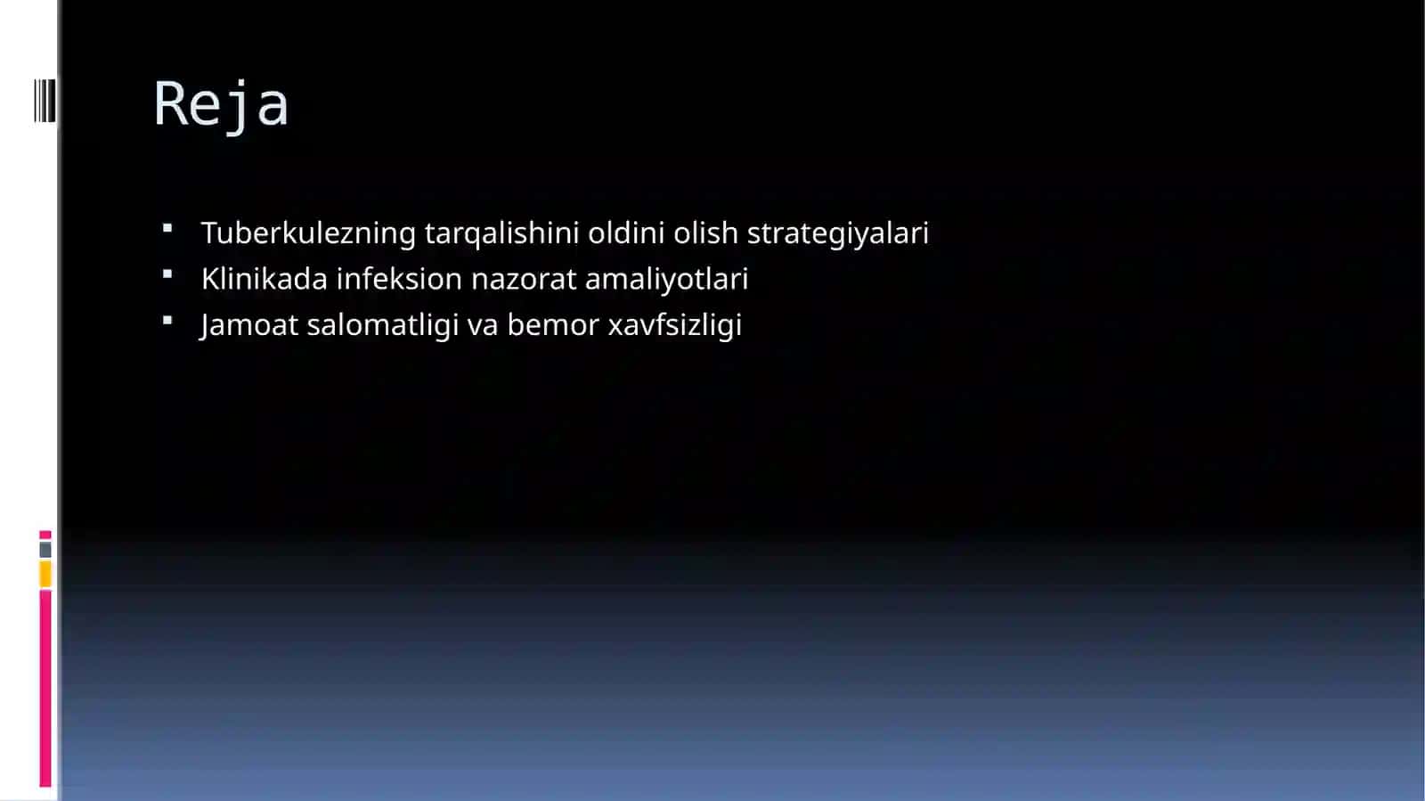 Tuberkulez klinikasida infeksion nazorat 2