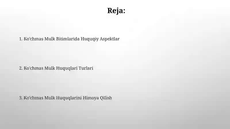 Koʻchmas mulkda huquqlar 2