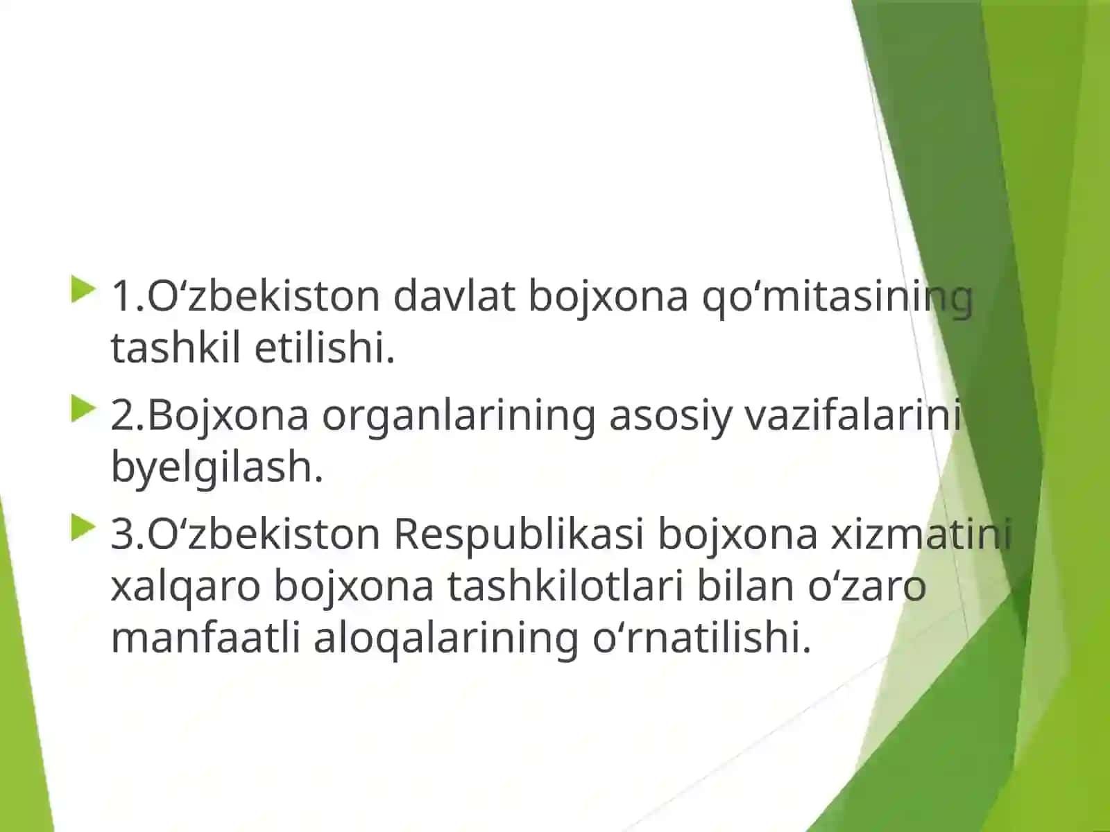 Bojxona organlari faoliyatining asosiy yoʻnalishlari 2