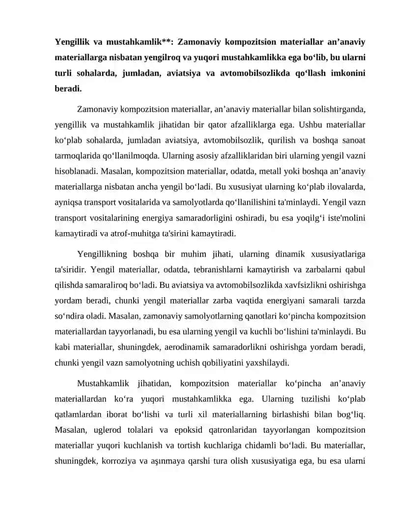Zamonaviy kompozitsion materiallar 2