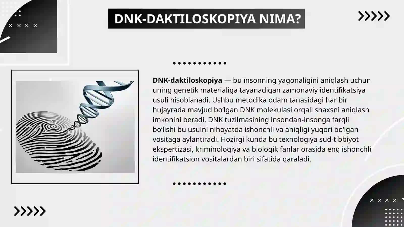 DNK-DAKTILOSKOPIYA. Tushuncha va imkoniyatlar 2