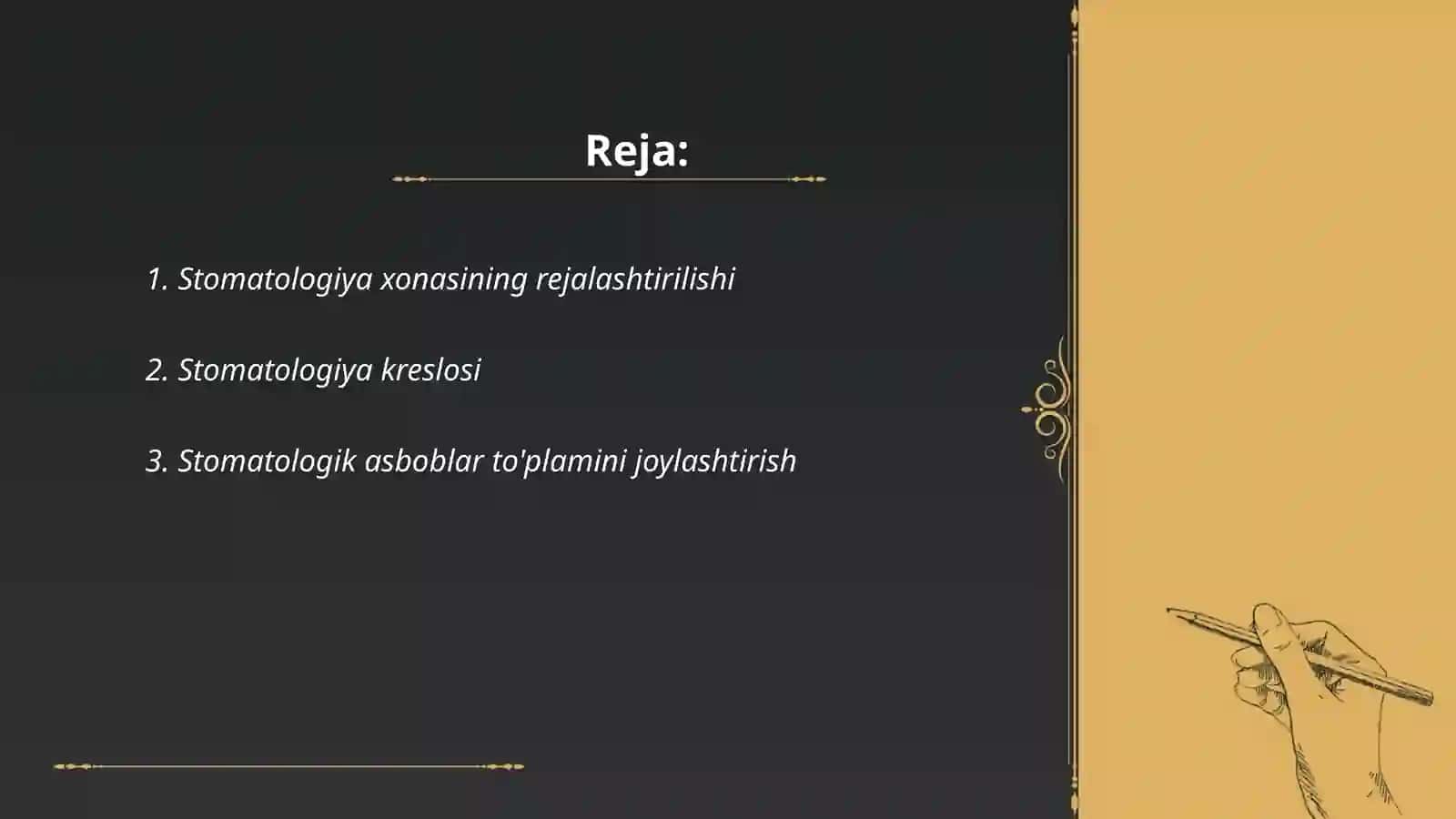 Stomatologiya xonaning jihozlanishi 2