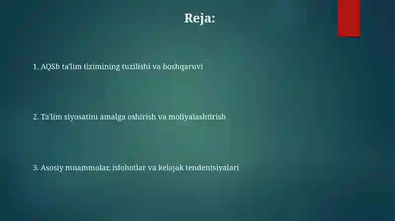 AQSh ta'lim tizimi 2