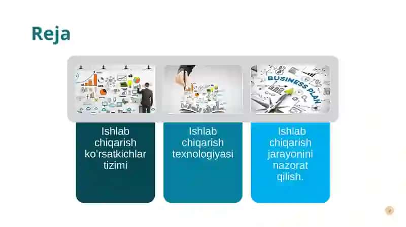 Ishlab chiqarish ko’rsatkichlar tizimi 2