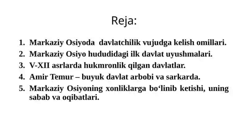 O‘zbek davlatchiligining shakllanishi va taraqqiyot bosqichlari 2