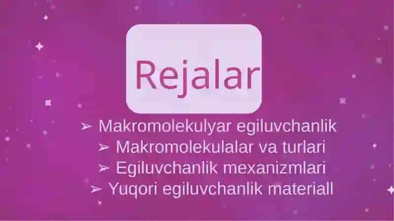 Makromolekulyar Egiluvchanlik va Tartiblash 2