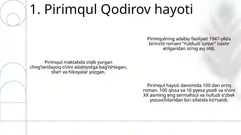 Yulduzli Tunlar. Pirimqul Qodirov 2