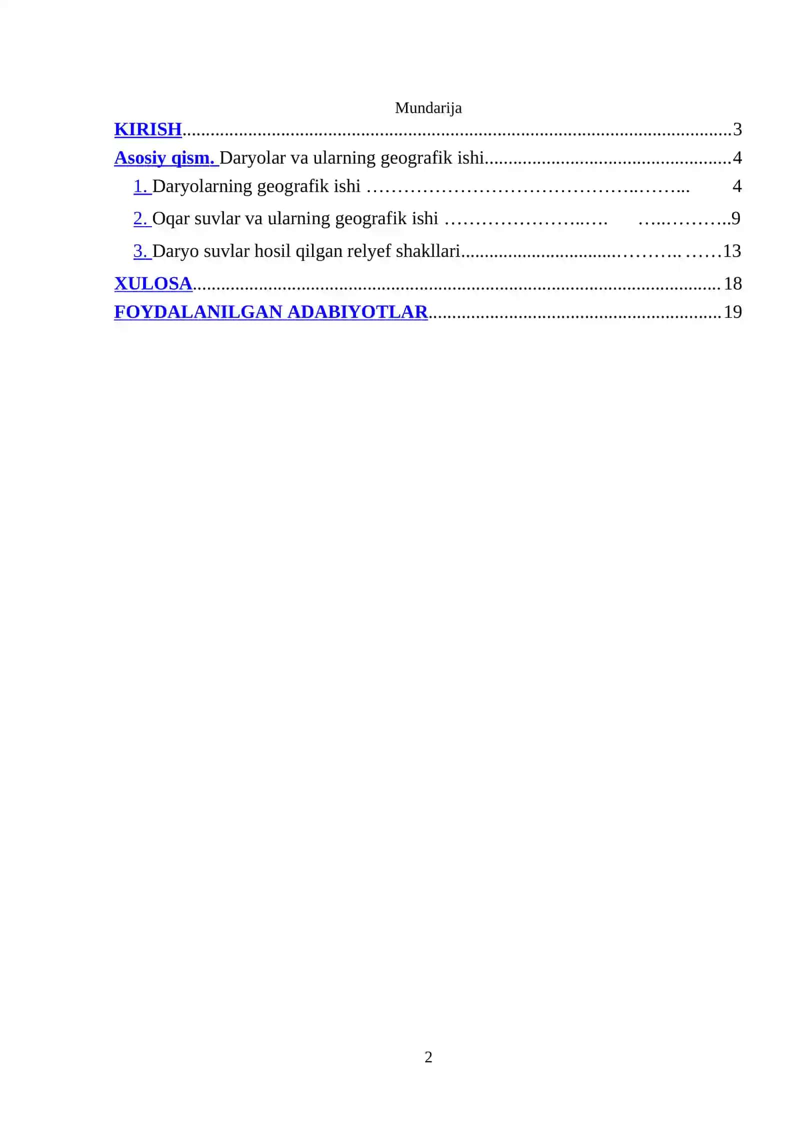 DARYOLAR VA ULARNING GEOGRAFIK ISHI 2